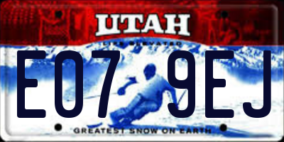 UT license plate E079EJ