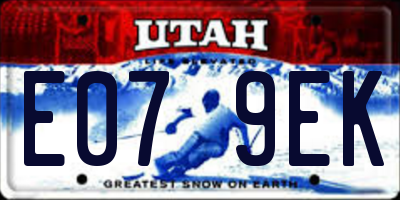 UT license plate E079EK