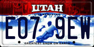UT license plate E079EW