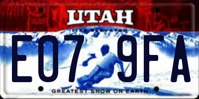 UT license plate E079FA