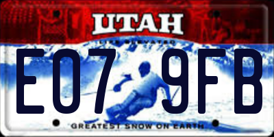 UT license plate E079FB