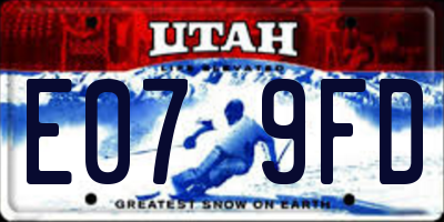 UT license plate E079FD