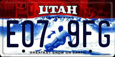 UT license plate E079FG