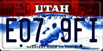 UT license plate E079FI