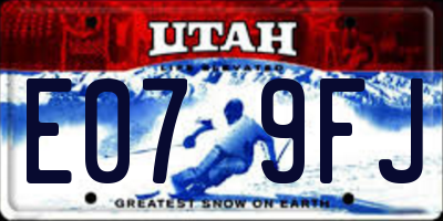 UT license plate E079FJ