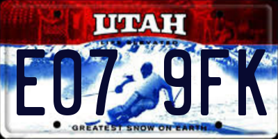 UT license plate E079FK