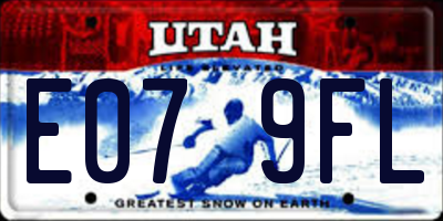 UT license plate E079FL