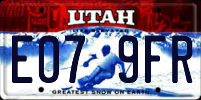 UT license plate E079FR