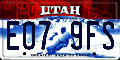 UT license plate E079FS