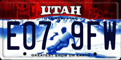 UT license plate E079FW