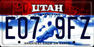 UT license plate E079FZ