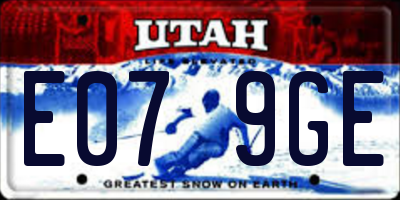 UT license plate E079GE