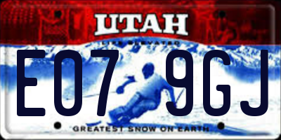 UT license plate E079GJ