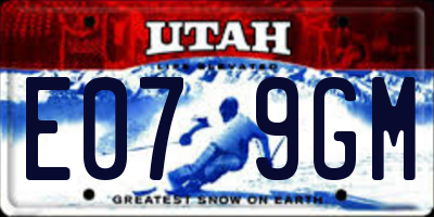 UT license plate E079GM