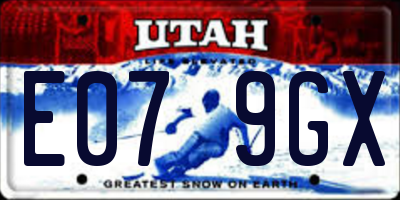UT license plate E079GX