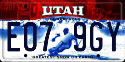 UT license plate E079GY