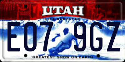 UT license plate E079GZ