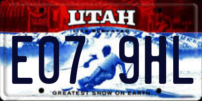 UT license plate E079HL