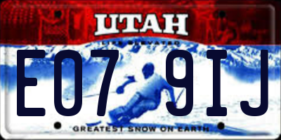 UT license plate E079IJ