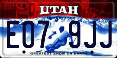 UT license plate E079JJ