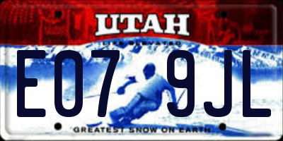 UT license plate E079JL
