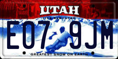 UT license plate E079JM