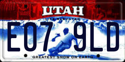 UT license plate E079LD