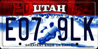 UT license plate E079LK