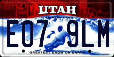 UT license plate E079LM