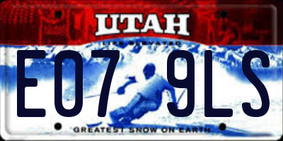 UT license plate E079LS