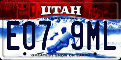 UT license plate E079ML