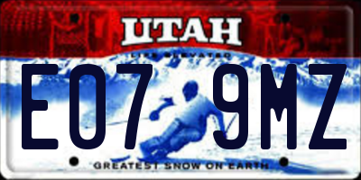 UT license plate E079MZ