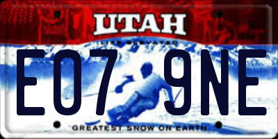 UT license plate E079NE