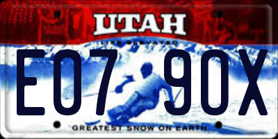 UT license plate E079OX