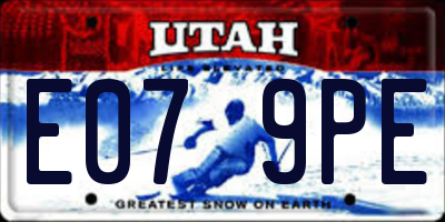 UT license plate E079PE
