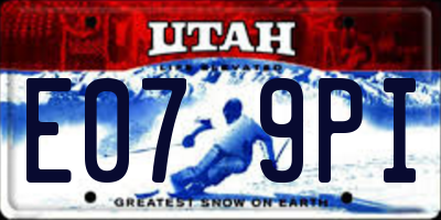 UT license plate E079PI