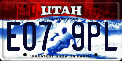UT license plate E079PL