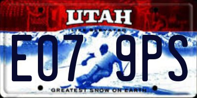 UT license plate E079PS