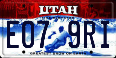 UT license plate E079RI