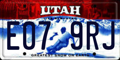 UT license plate E079RJ