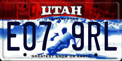 UT license plate E079RL