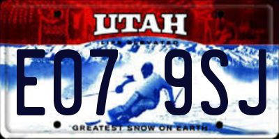 UT license plate E079SJ