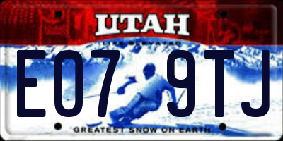 UT license plate E079TJ