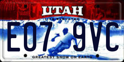 UT license plate E079VC