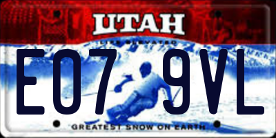 UT license plate E079VL