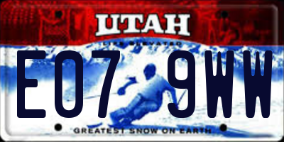UT license plate E079WW
