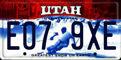 UT license plate E079XE