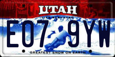 UT license plate E079YW