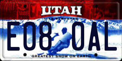 UT license plate E080AL