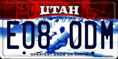 UT license plate E080DM